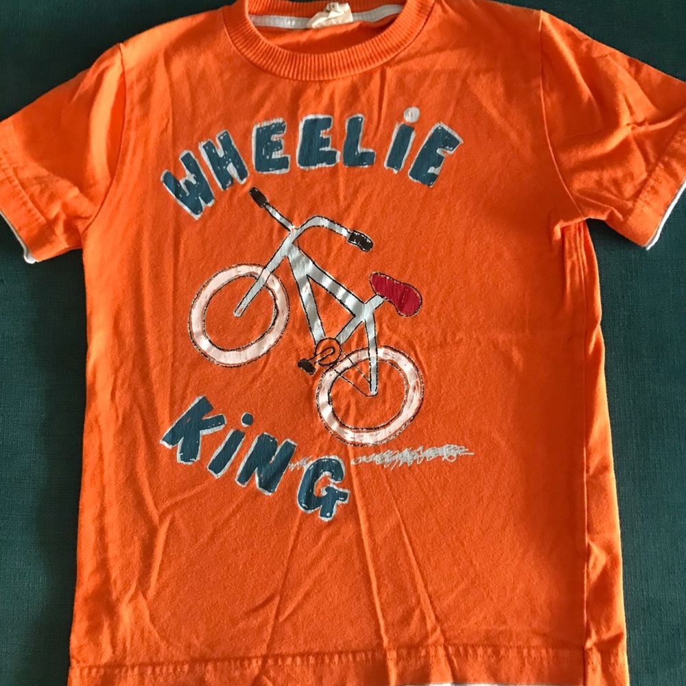 Kids Orange 'Wheelie King' Graphic Tee size 8/9